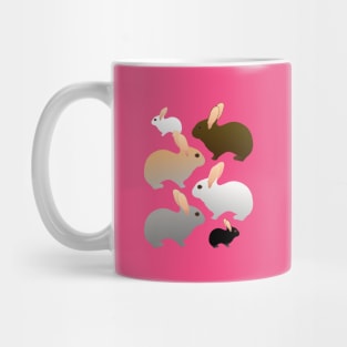 Colorful Rabbit Family Pattern Mug